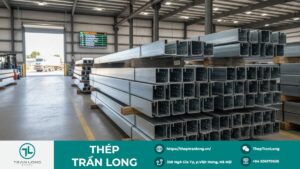 Xà gồ C tập kết tại kho, sẵn hàng phục vụ giao theo tiến độ công trình nhà thép tiền chế