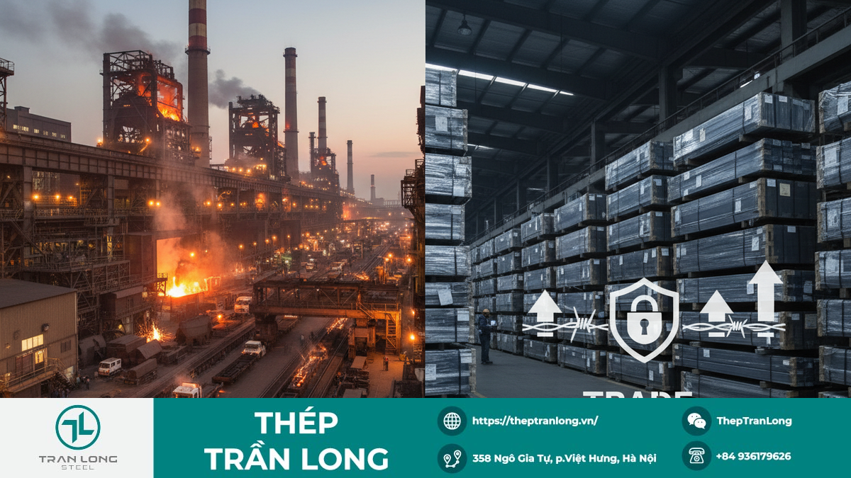 Sản lượng thép các nước và xu hướng bảo hộ Hình ảnh tương phản sản lượng thép tăng trưởng ở một số quốc gia và thép bị ảnh hưởng bởi chính sách bảo hộ