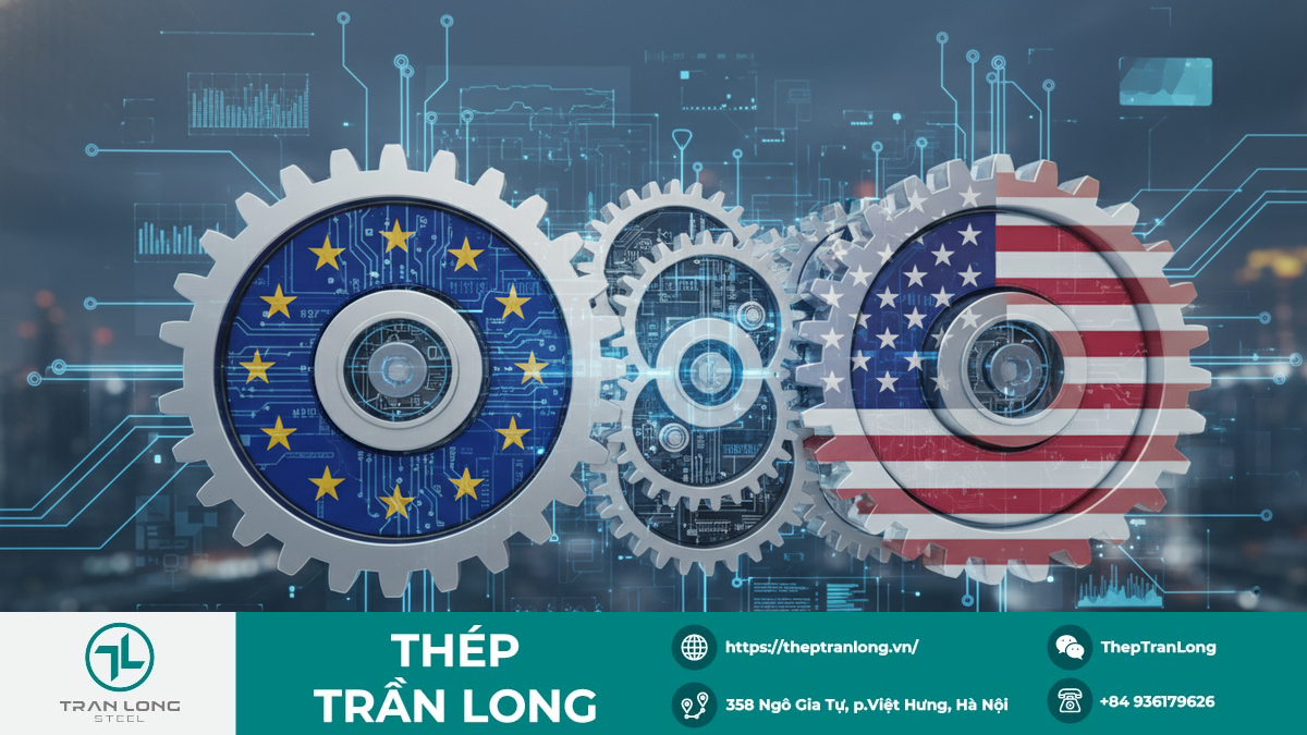 Hợp Tác Chiến Lược và An Ninh Kinh Tế Giữa EU và Mỹ Hình ảnh biểu tượng của sự hợp tác chiến lược giữa EU và Mỹ trong lĩnh vực kinh tế và an ninh