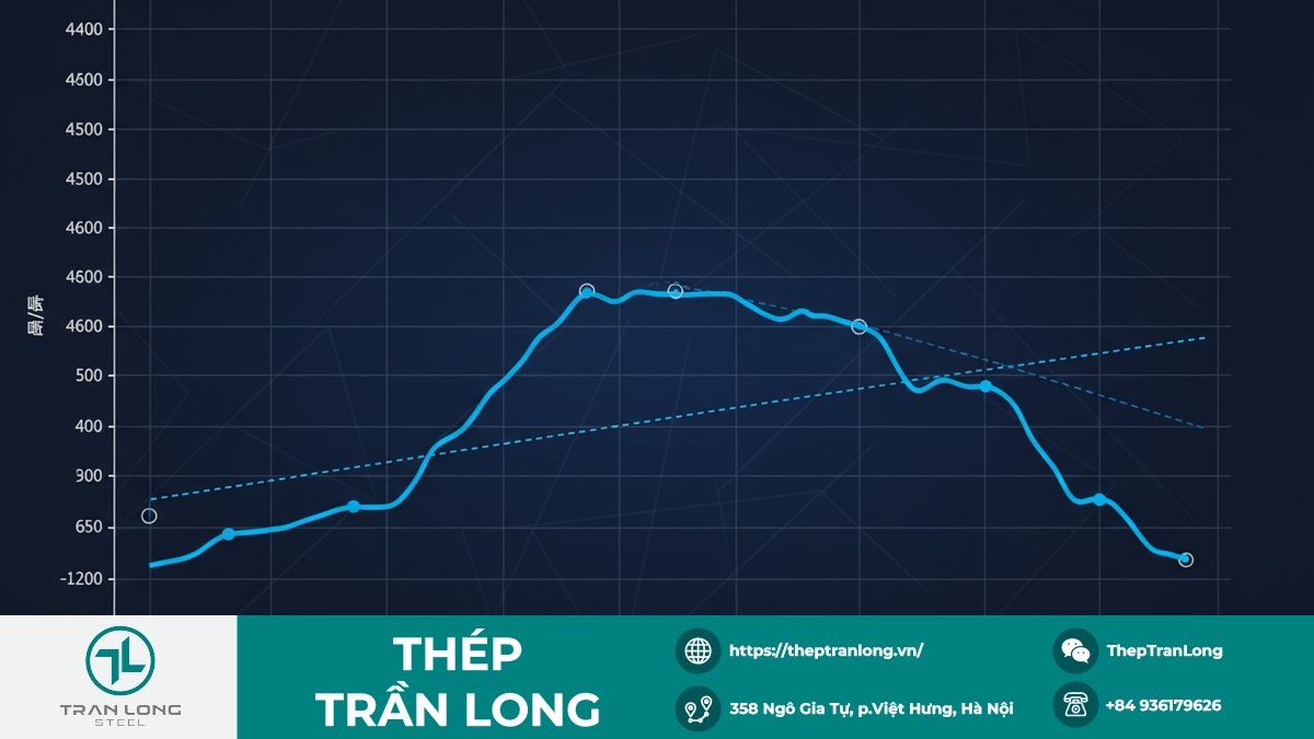Diễn biến giá thép thanh SHFE tháng 1/2026 giảm 0,48% xuống 3.100 nhân dân tệ/tấn