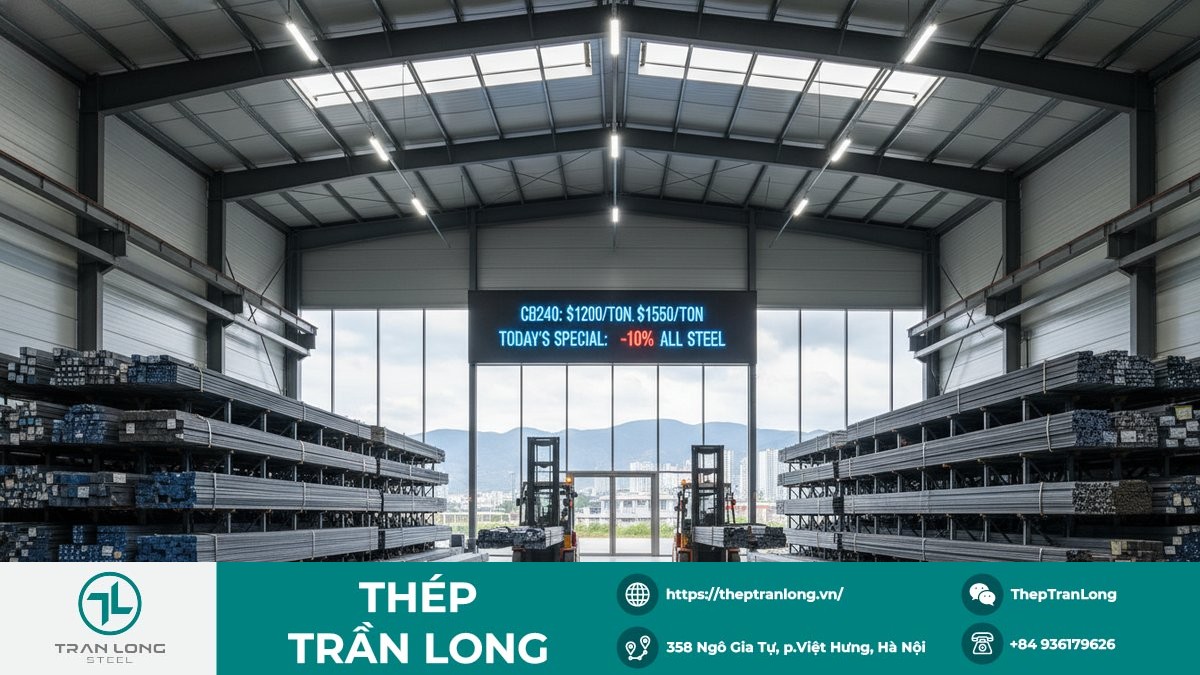 Giá thép CB240 và CB300 ổn định trong khoảng 13.300-13.800 đồng/kg tại các nhà máy lớn