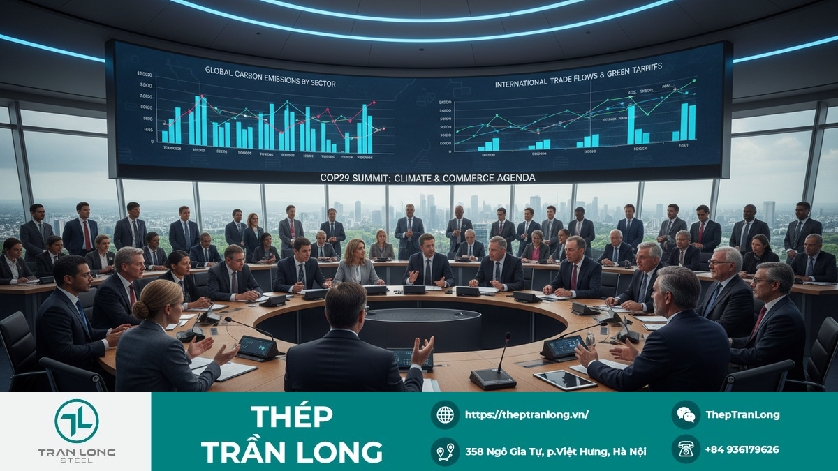 Đại biểu quốc tế thảo luận về CBAM tại hội nghị COP30 Toàn cảnh hội nghị COP30, các phái đoàn đàm phán về tác động của CBAM