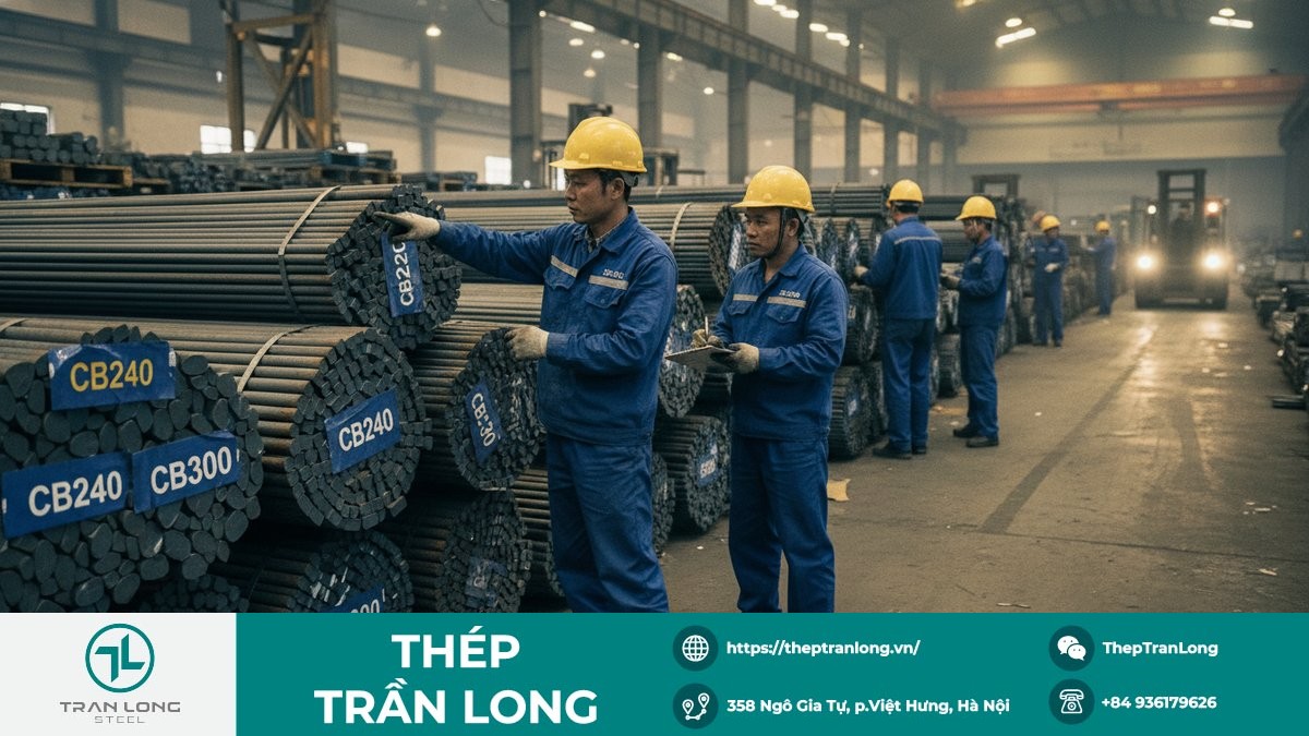 Thép xây dựng trong nước duy trì mặt bằng giá Thép xây dựng CB240 và CB300 tại kho trước khi giao công trình