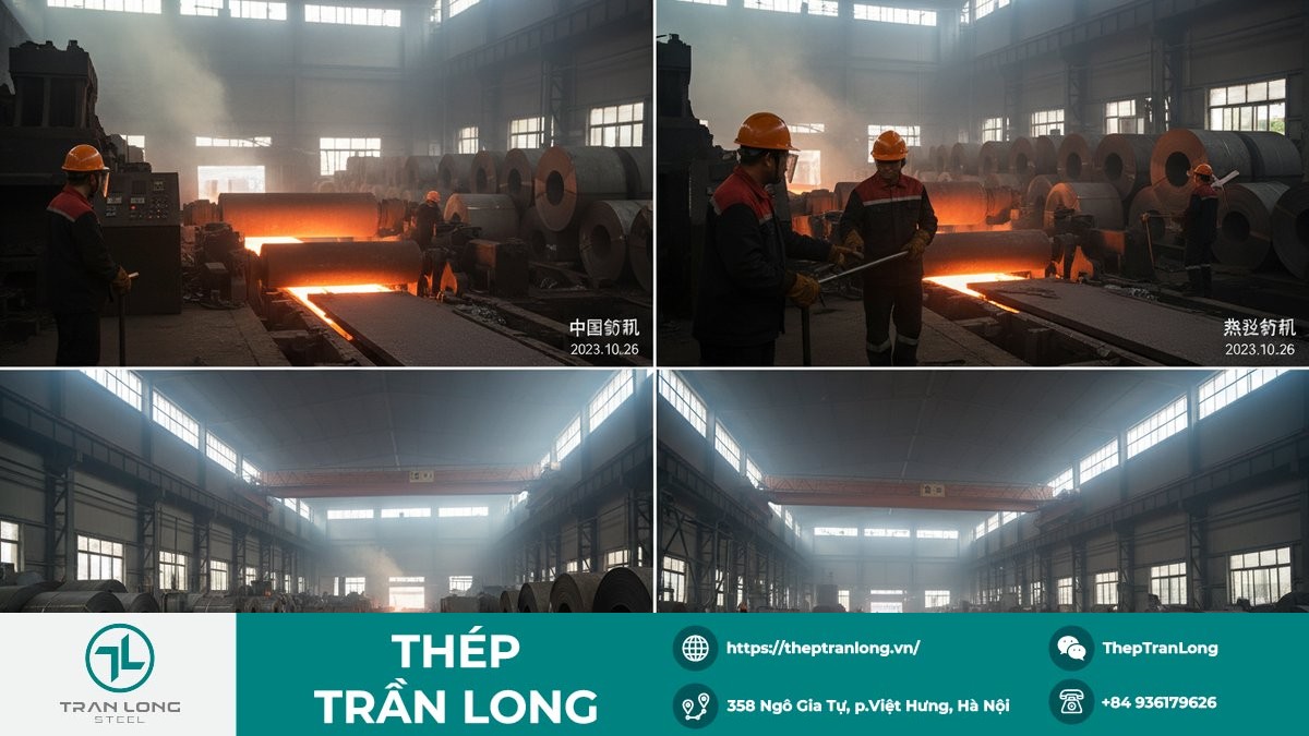 Dây chuyền cán nóng HRC tại nhà máy thép ở Trung Quốc