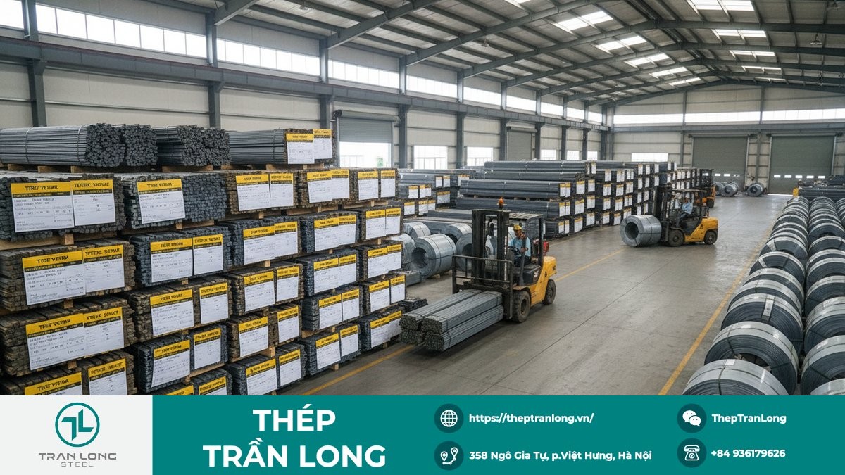 Kho thép xây dựng tại Việt Nam với thép cây và thép cuộn