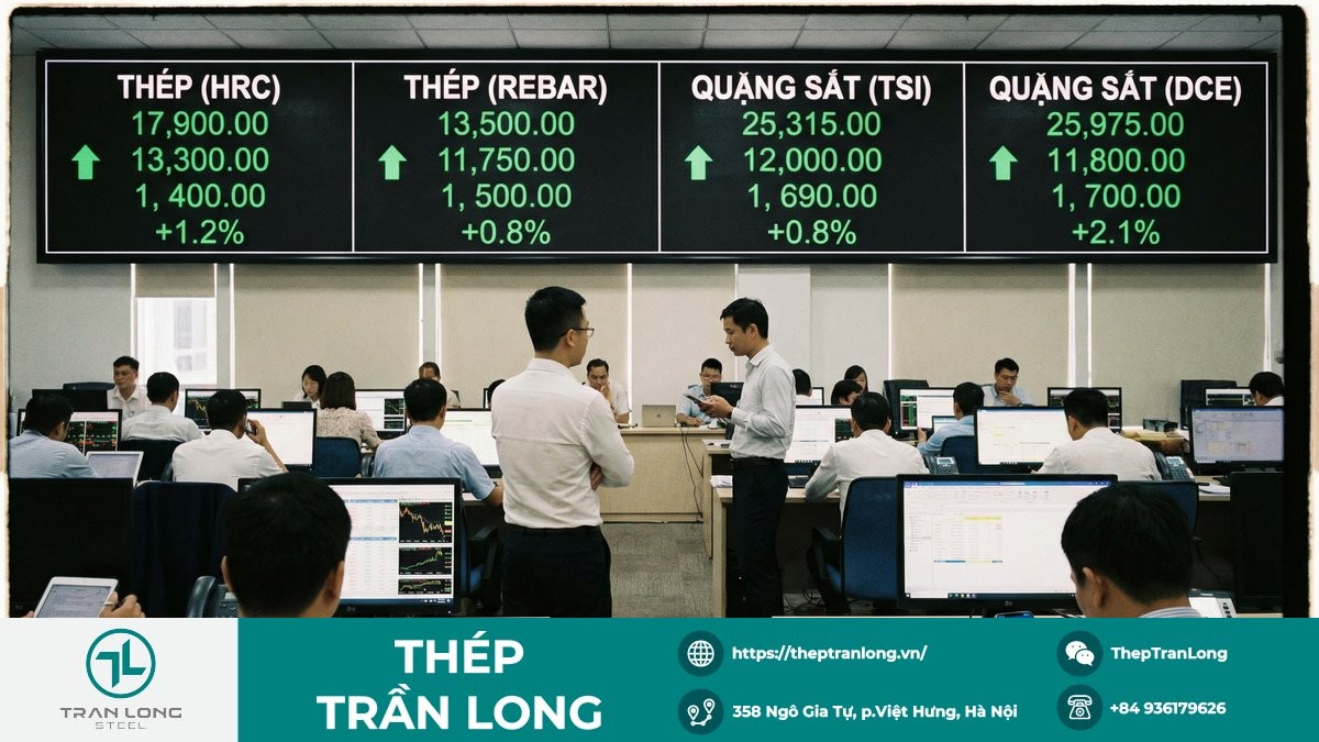 Giá thép và quặng sắt kỳ hạn ngày 23/1 Bảng điện giá thép thanh SHFE và quặng sắt DCE, Singapore ngày 23/1