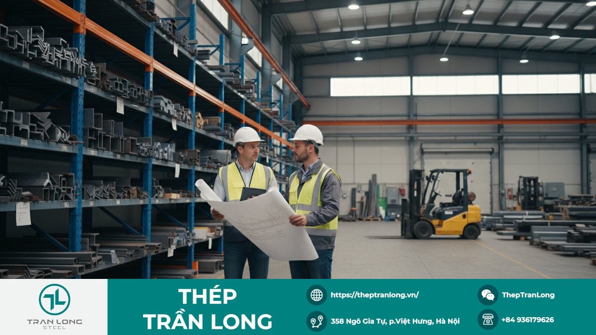 Kho thép hiện đại với lượng tồn kho lớn sẵn sàng phục vụ thị trường Triển vọng thị trường thép Việt Nam năm 2026 tích cực với biên lợi nhuận cải thiện