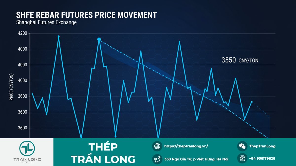 Diễn biến giá thép thanh kỳ hạn SHFE ngày 01/01/2026
