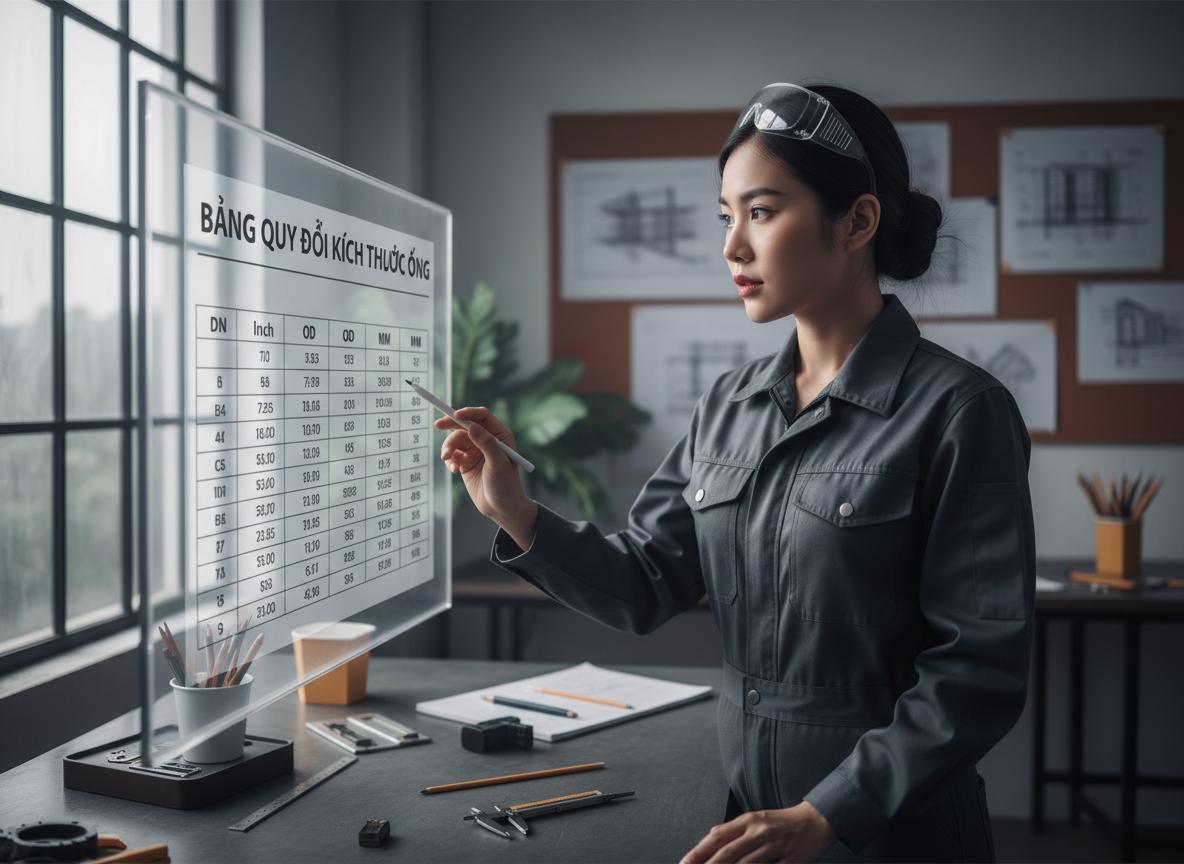 Bảng Quy Đổi Kích Thước Ống Tổng Hợp (DN - Inch - OD)