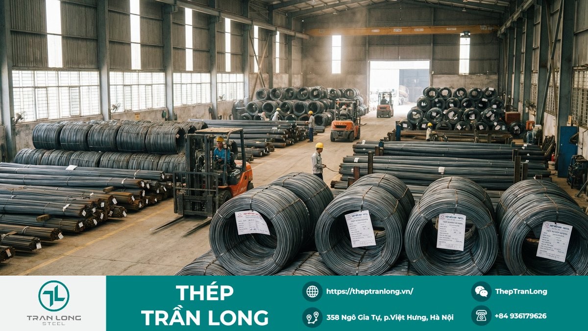 Thép xây dựng trong kho hàng tại Việt Nam ghi nhận giá ổn định