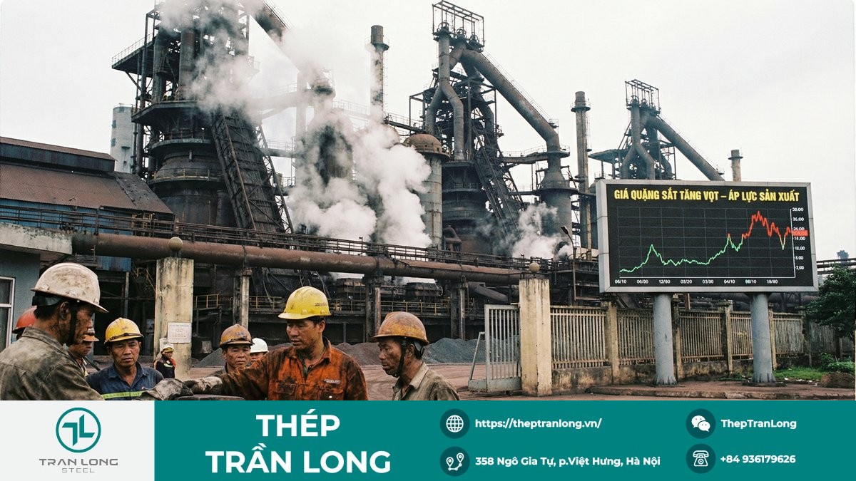 Nhà máy thép vận hành trong bối cảnh biến động giá quặng sắt và tồn kho tăng