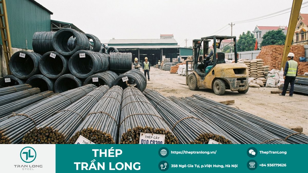 Thị trường thép xây dựng trong nước ổn định Thép xây dựng CB240 và D10 CB300 tại kho, giá trong nước bình ổn