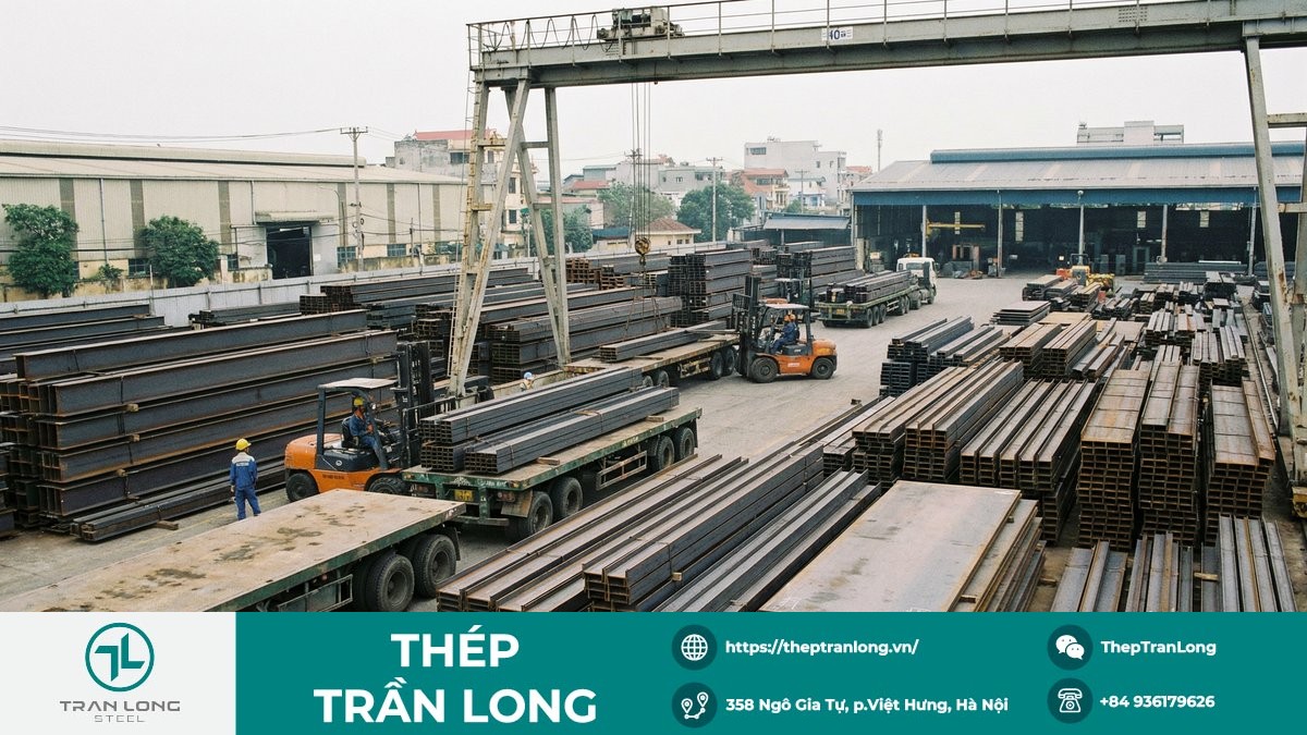 Chuỗi cung ứng thép chú trọng tồn kho và giao nhanh Kho thép công nghiệp với thép hình và thép tấm phục vụ giao nhận nhanh