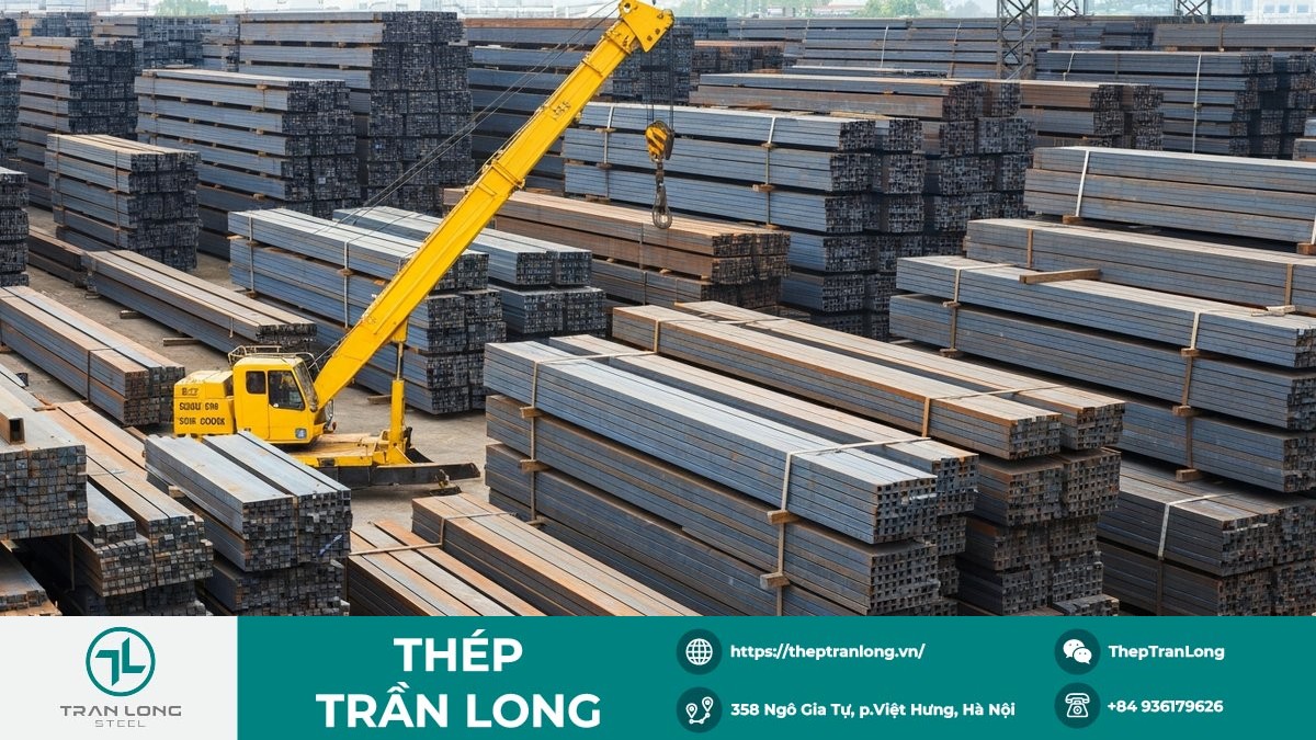 Kho thép hình và thép tấm phục vụ phân phối và logistics ngành thép