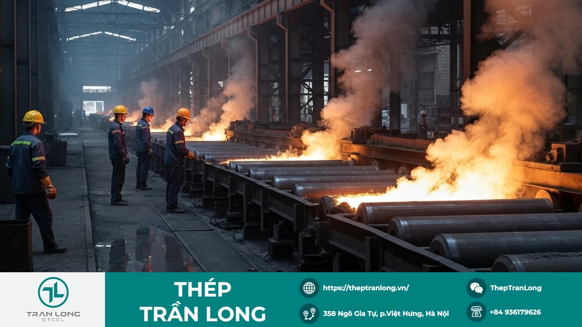 Sản xuất thép Việt Nam năm 2025 phục hồi Dây chuyền sản xuất thép tại Việt Nam, phản ánh đà phục hồi năm 2025