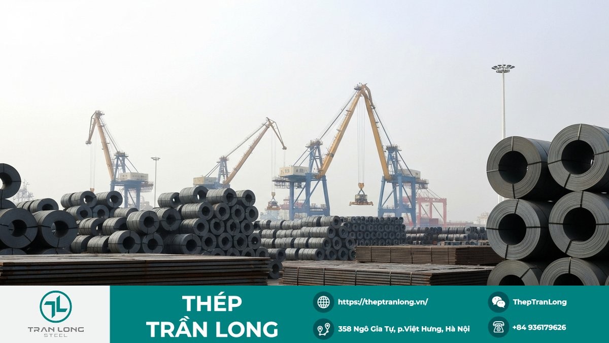 Xuất khẩu thép Trung Quốc và áp lực thị trường Thép cuộn và thép tấm tại cảng xuất khẩu trong bối cảnh thị trường dư cung