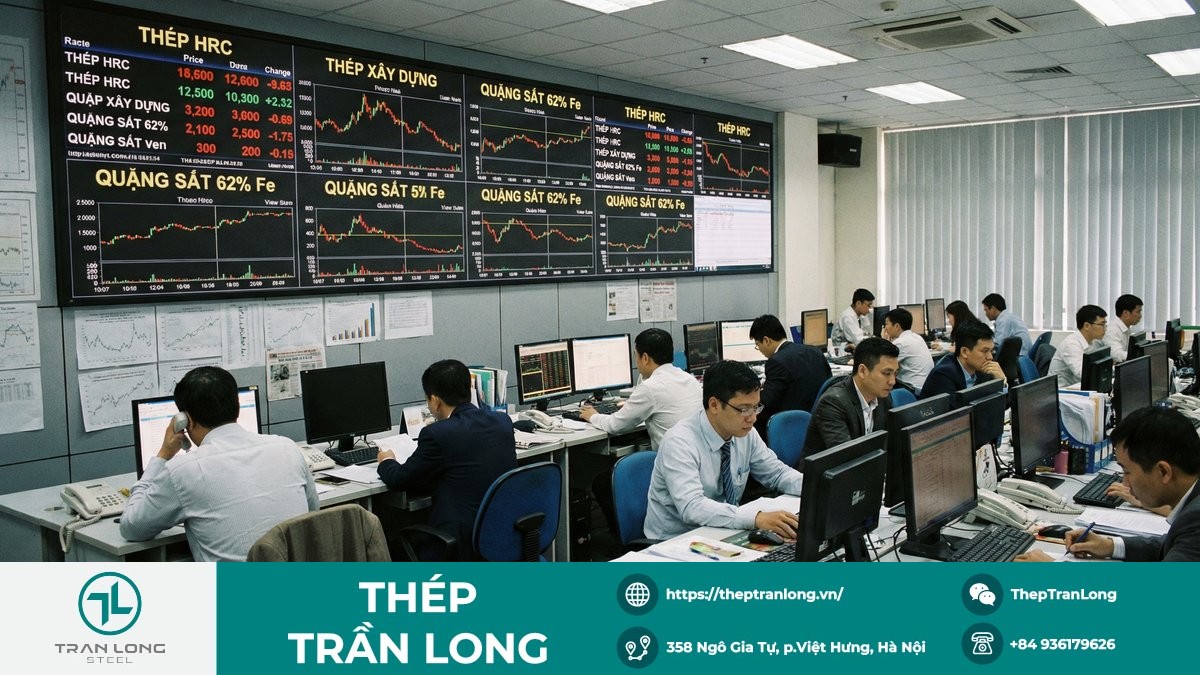 Màn hình theo dõi giá thép và quặng sắt trên thị trường quốc tế