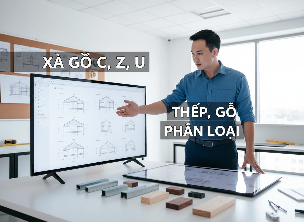 Xà gồ là gì? So sánh C, Z, U, thép, gỗ & chọn loại phù hợp nhất 3 Phân loại các dạng xà gồ phổ biến nhất hiện nay
