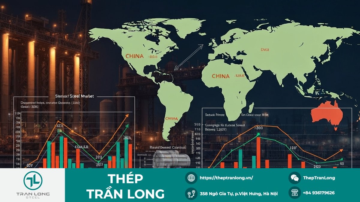 Biểu đồ giá thép toàn cầu giảm trong quý 3 2023