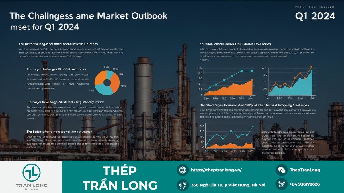 Biểu đồ thể hiện biến động thị trường thép thế giới quý 1 năm 2024