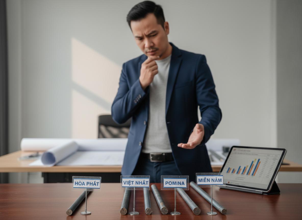 Nên Mua Thép Loại Nào Cho Công Trình Bền Vững, Tiết Kiệm Chi Phí? 4 So sánh khách quan các thương hiệu thép hàng đầu: Hòa Phát, Việt Nhật, Pomina, Miền Nam