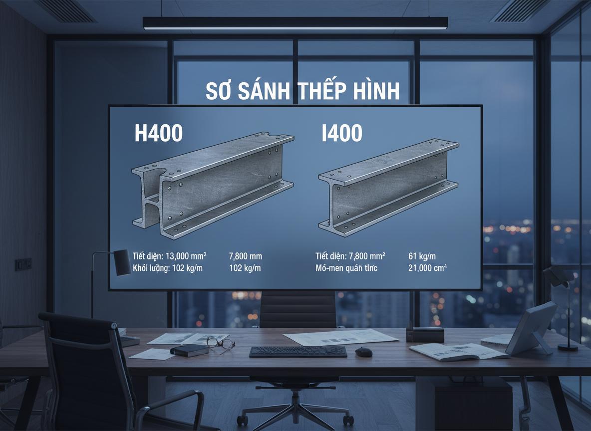 Bảng so sánh toàn diện thông số kỹ thuật thép hình H400 và I400