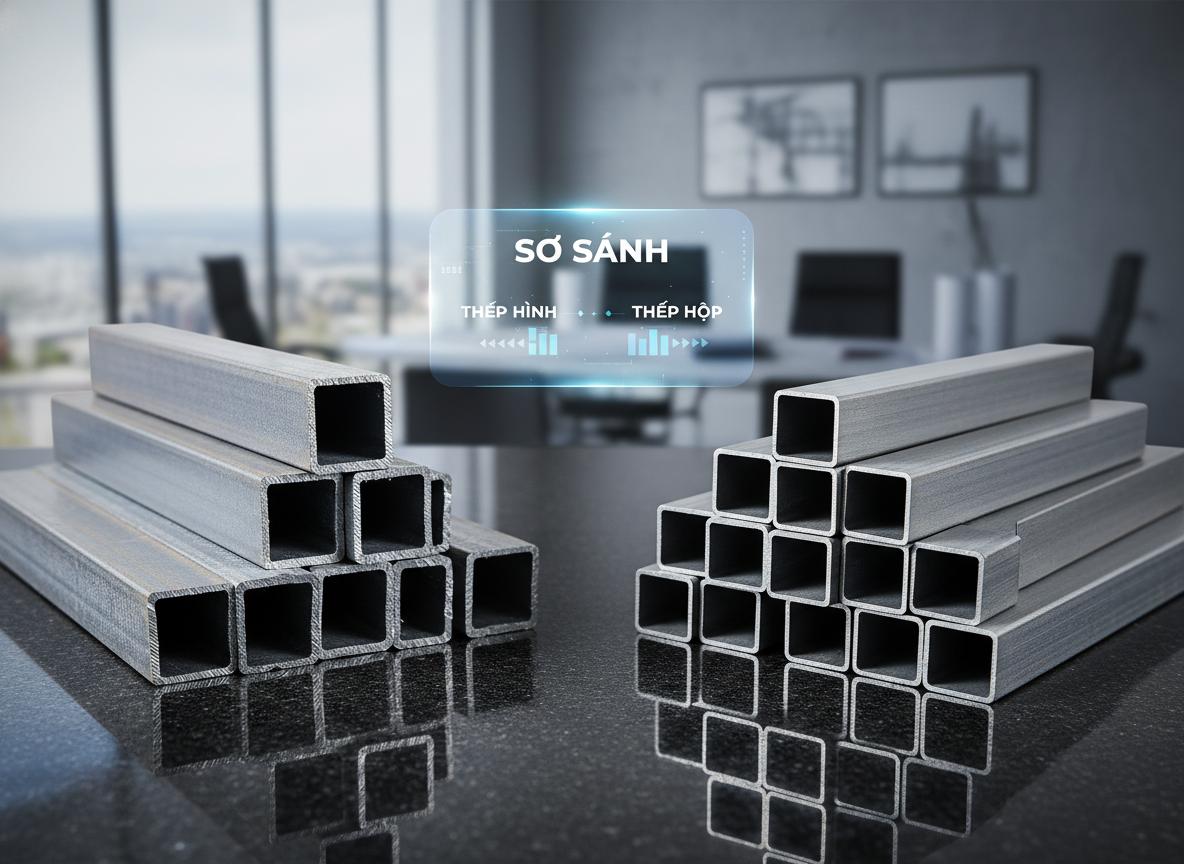 So sánh thép hình và thép hộp: Chọn loại nào tối ưu cho công trình? 3 So sánh chi tiết hiệu quả kết cấu và chi phí giữa thép hình và thép hộp