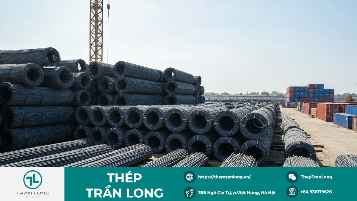 Hình ảnh thép xây dựng trong nước tăng giá tại công trường