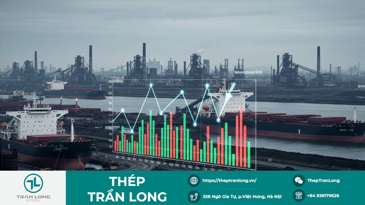 Biểu đồ giá thép và quặng sắt toàn cầu giảm mạnh