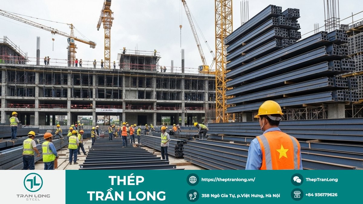 Công trường xây dựng Việt Nam và giá thép trong nước ổn định