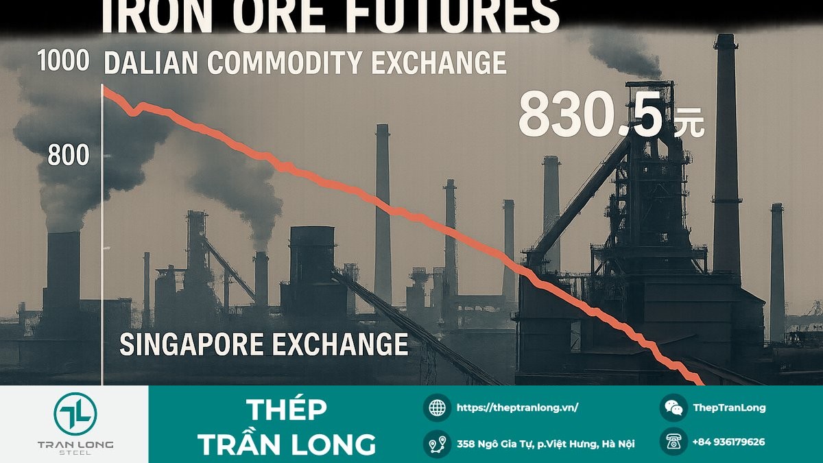 Biểu đồ giá quặng sắt kỳ hạn tháng 6/2026 giảm mạnh