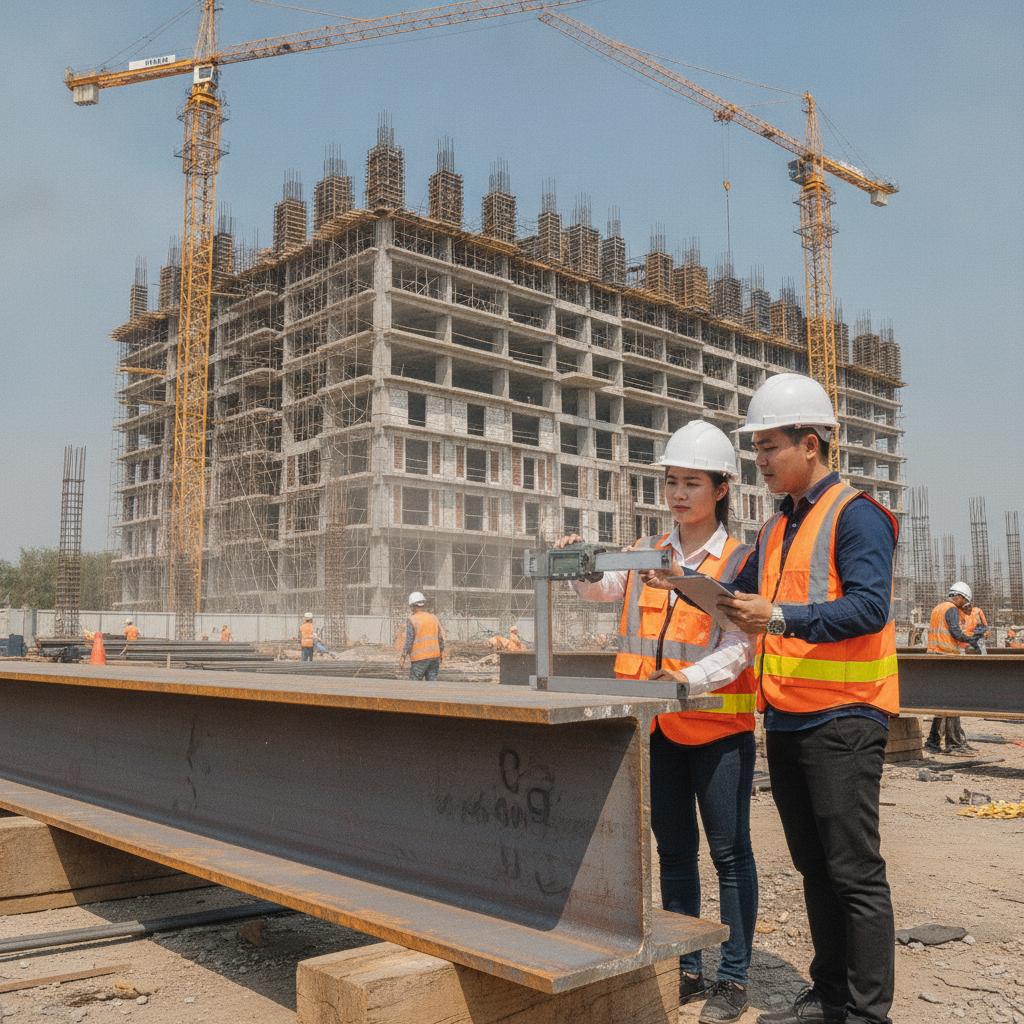 5 bước kiểm tra trọng lượng thép I chính xác tại công trình