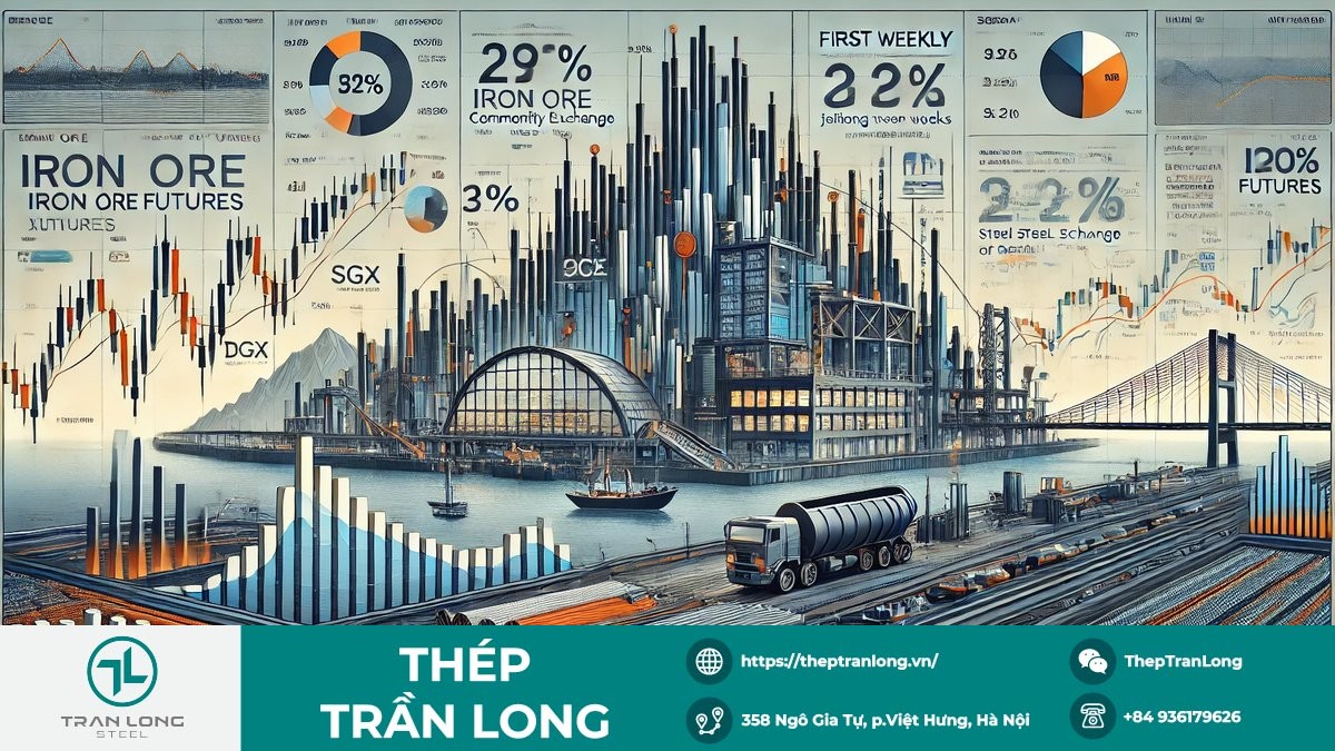 Biểu đồ giá quặng sắt và thép thanh ngày 26/6/2026