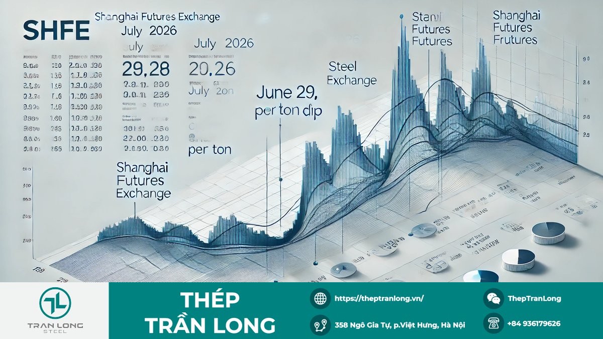Biểu đồ giá thép thanh SHFE tháng 7/2026 giảm nhẹ