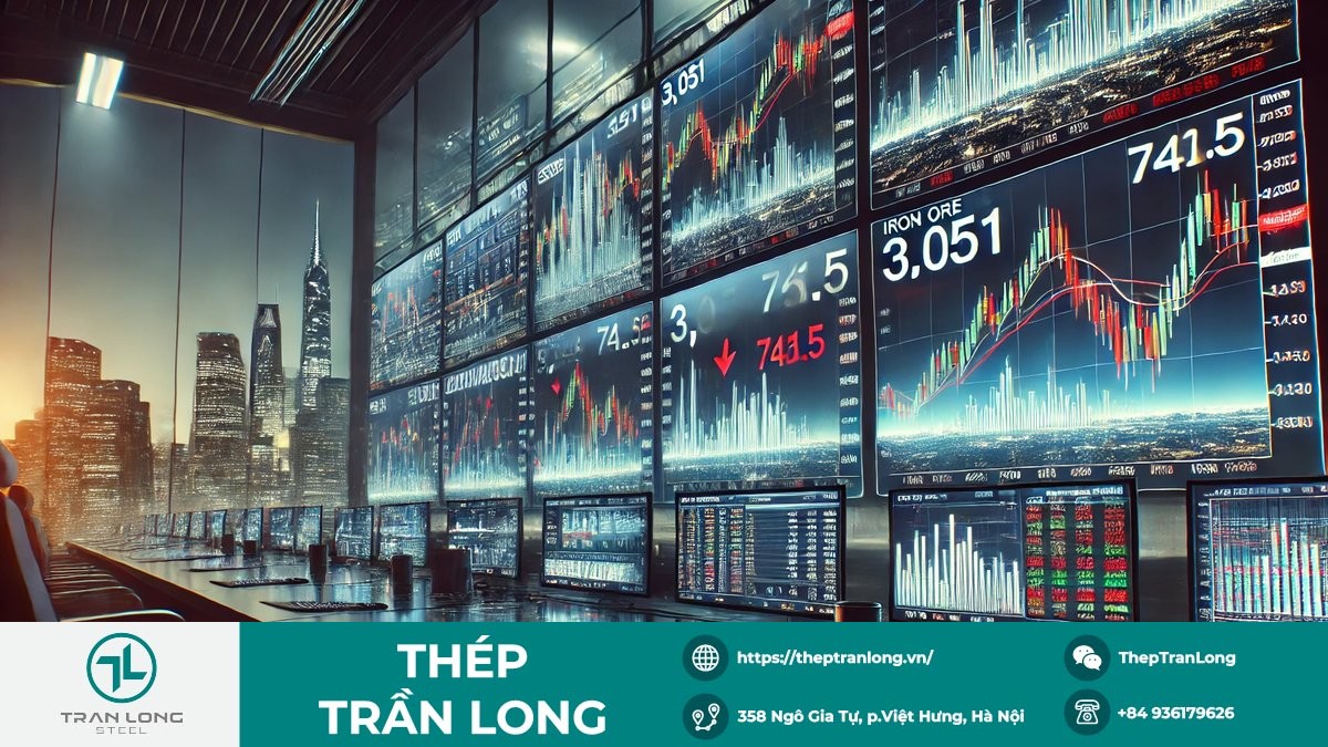 Biểu đồ giá thép thanh kỳ hạn tháng 8/2026 trên SHFE và giá quặng sắt kỳ hạn tháng 8 trên DCE