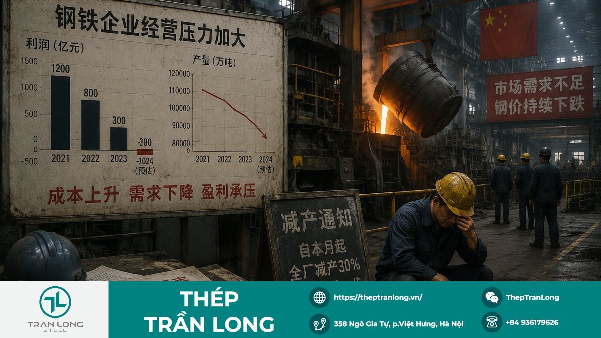 Nhà máy thép Trung Quốc gặp khó khăn do thua lỗ và nhu cầu yếu
