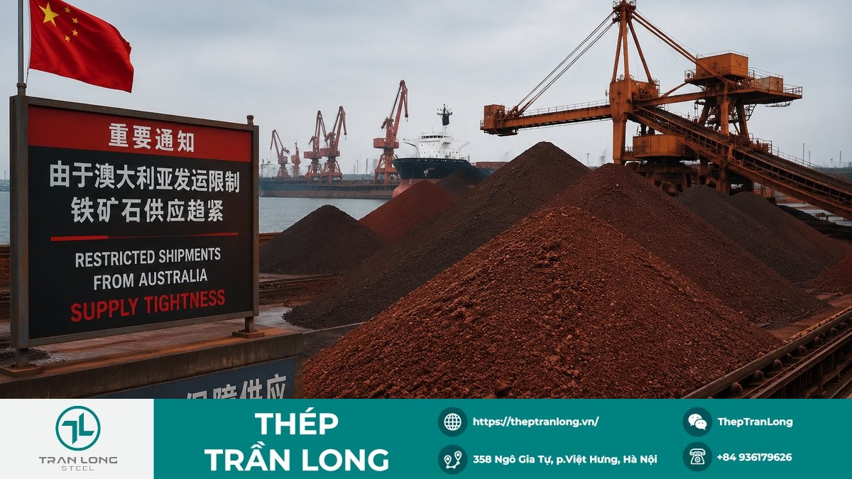 Tồn kho quặng sắt tại cảng Trung Quốc, nguồn cung bị siết chặt