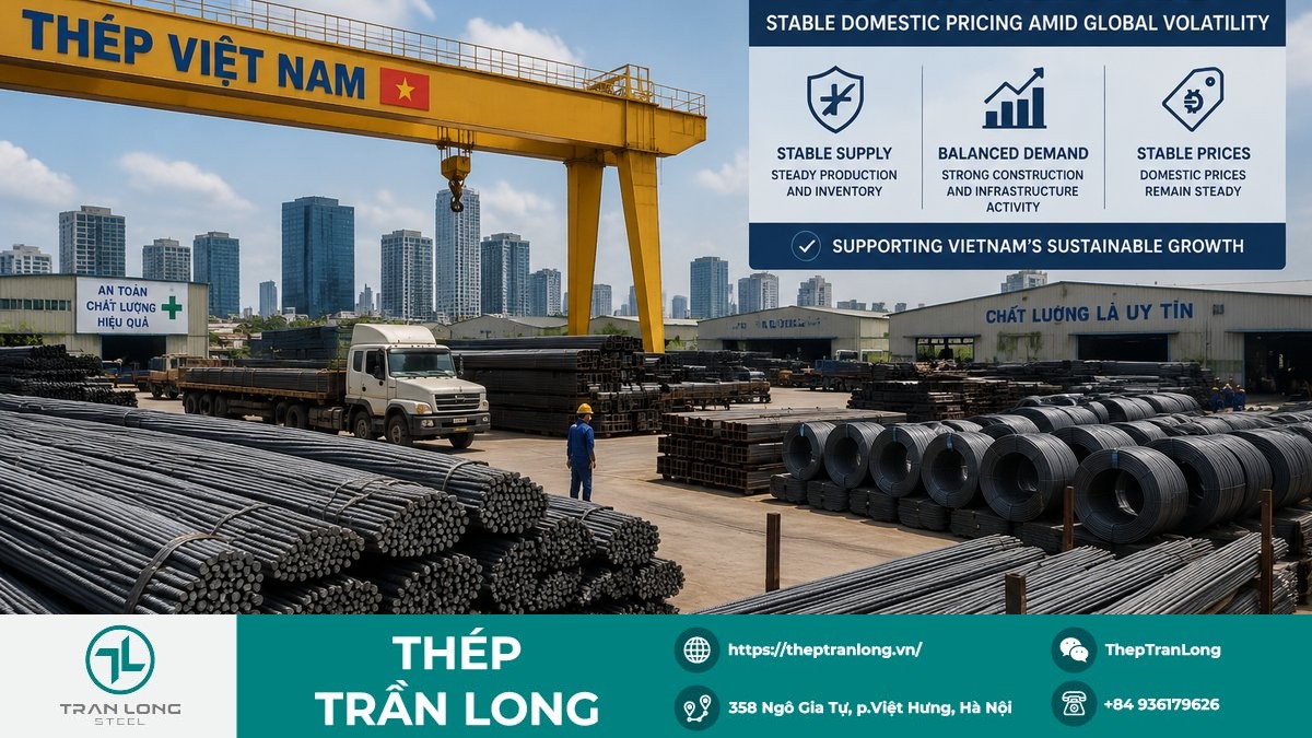 Kho thép xây dựng trong nước với giá ổn định ngày 8/7/2026