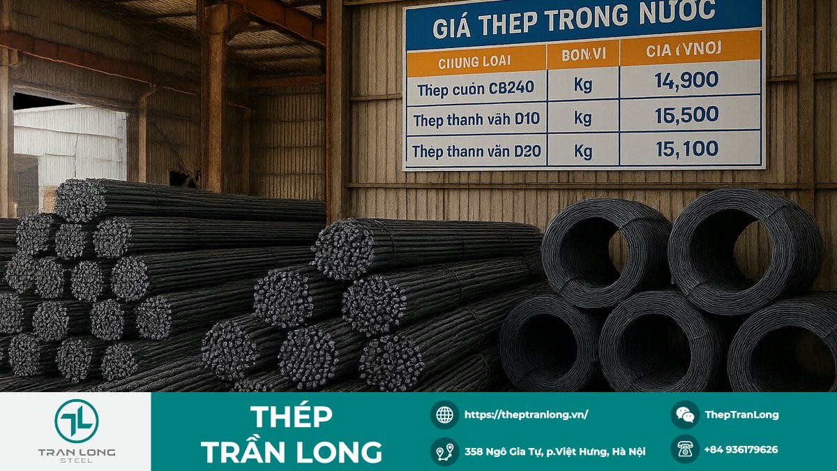 Domestic steel warehouse and price board