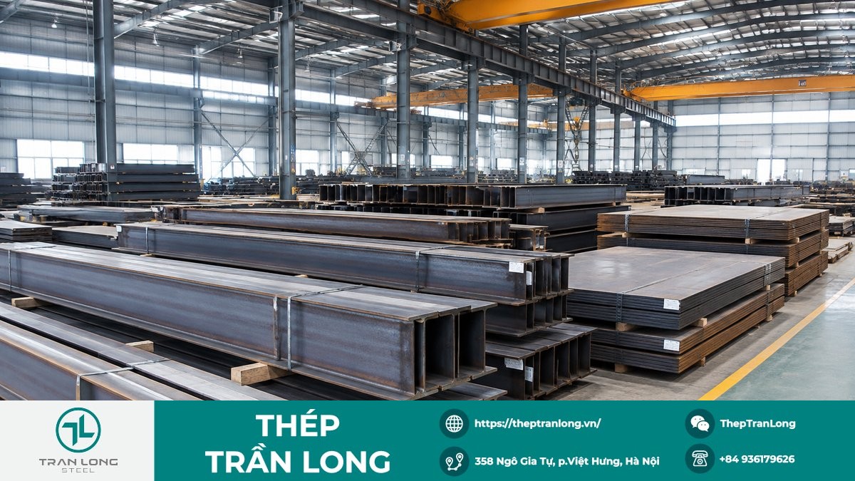 Kho thép hình và thép tấm công nghiệp Thép hình và thép tấm kết cấu sẵn sàng cung ứng cho công trình